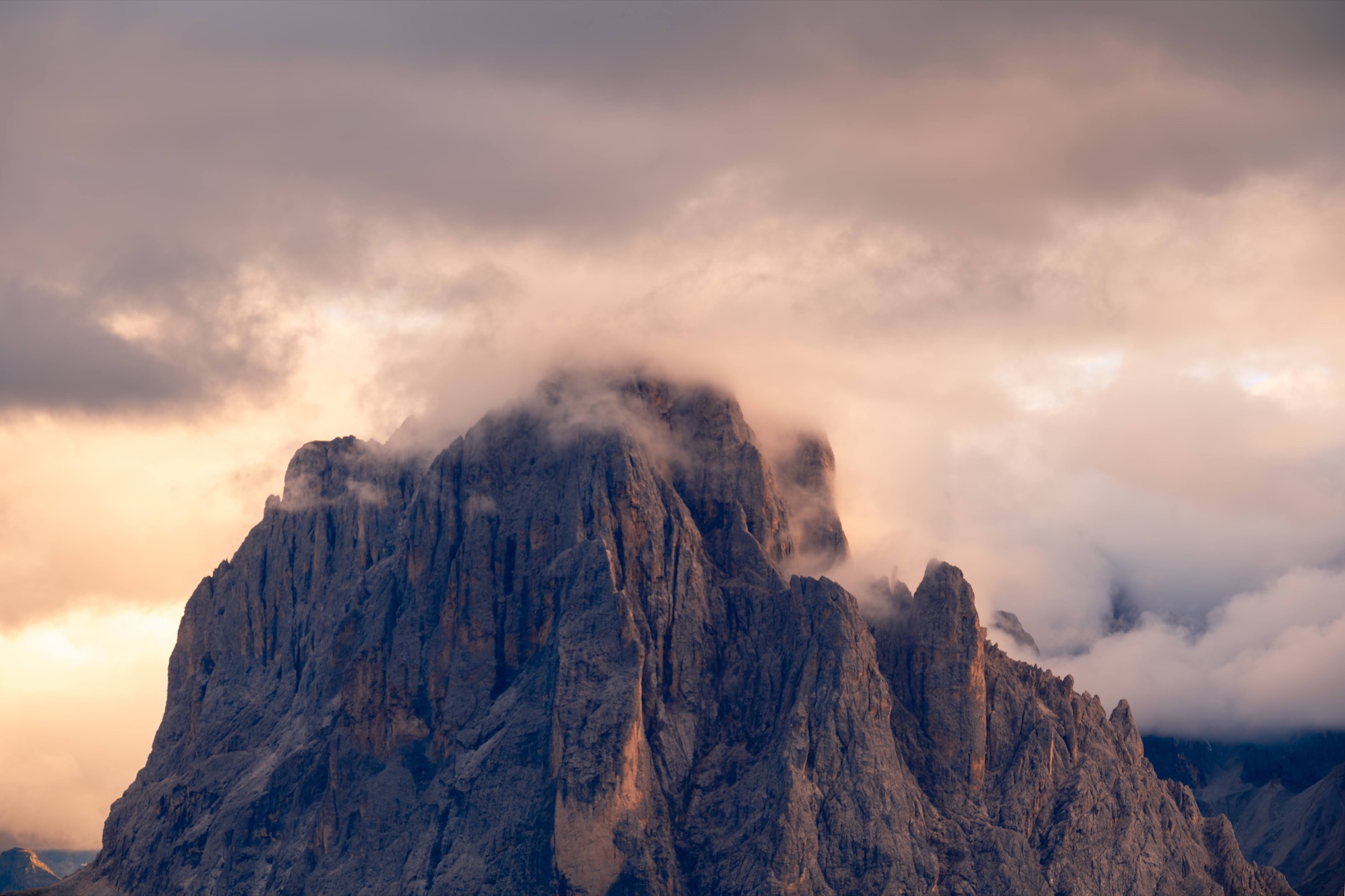 Mountain view in changing light
